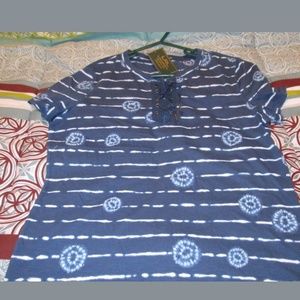 Lauren Jeans Co Lace Up Crew SS Tee Sz L